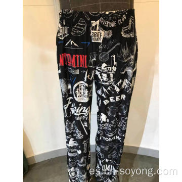 Pantalones de pijama de salón con estampado informal para hombre